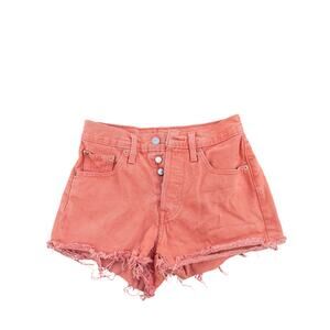 Levi’s 501 Orange Denim Shorts 100% Cotton Size 25